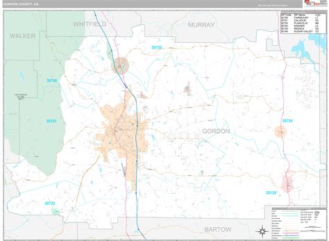 Gordon County, GA Wall Map Premium Style by MarketMAPS - MapSales