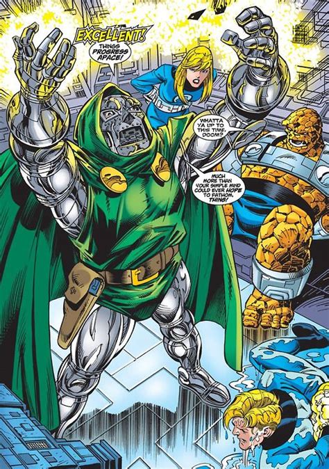 Comic Book Artwork The Fantastic Four Defeated By Doctor Doom
