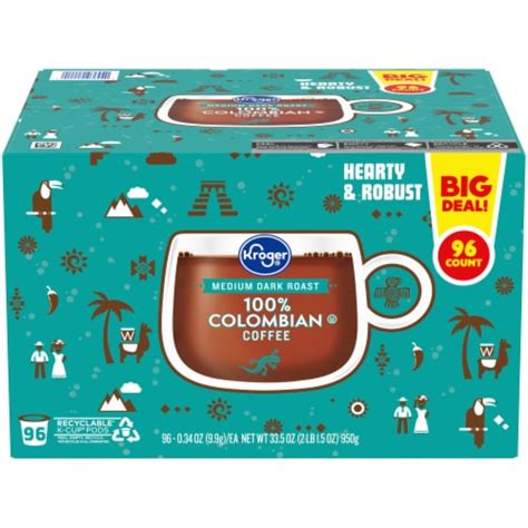 Kroger Colombian Medium Dark Roast K Cup Coffee Pods Ct