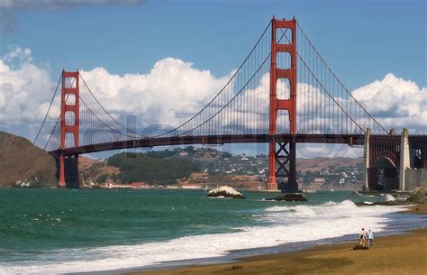 Golden Gate Bridge As Seen From Baker Beach In San Francisco Usa