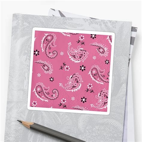 Pink Bandana Design Sticker By Faldet67 Redbubble