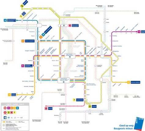 Official Map Brussels Metro Tram And Rail Transit Maps