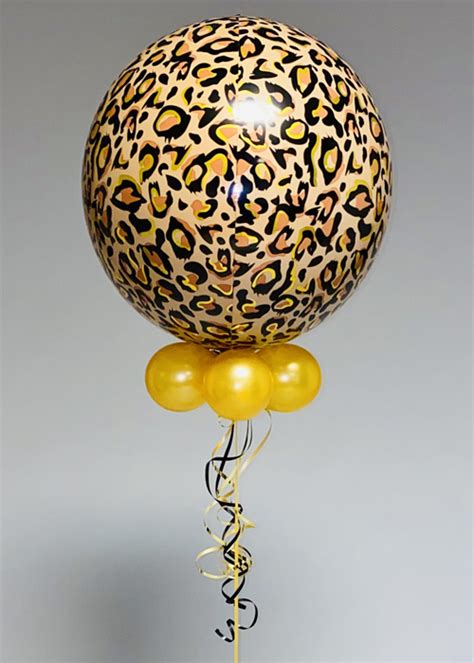 Inflated Leopard Print Orbz Helium Balloon With Collar