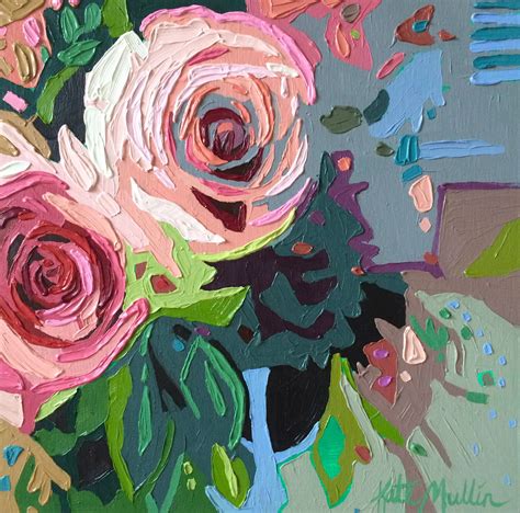 Small Blooms Oil Painting By Kate Mullin Flowers