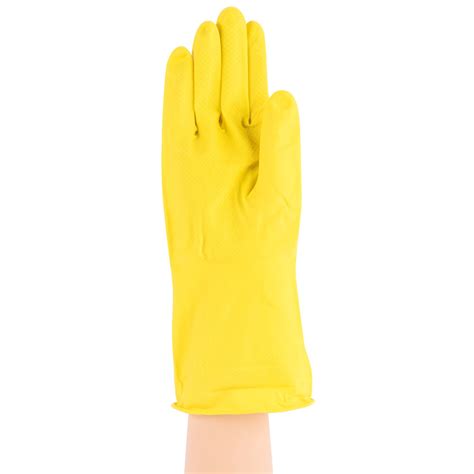 Medium Multi Use Yellow Rubber Flock Lined Gloves