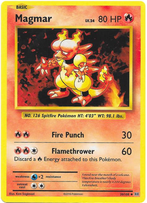 Magmar hs triumphant #42 pokemon card. Magmar - Evolutions #20 Pokemon Card