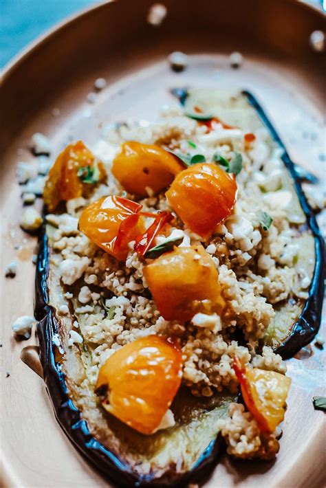 Grilled Eggplant With Ancient Harvest Quinoa The Olive Tree