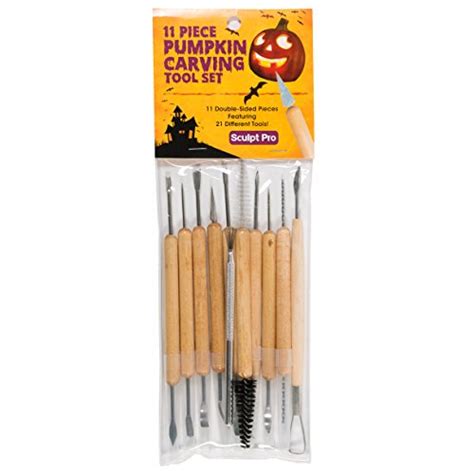 Pumpkin Carving Kit 21 Tool Set W 11 Double Sided Pieces Halloween