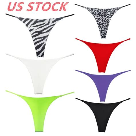Us Womens Sexy Bikini Thongs Low Rise Seamless T Back G String Panties Underwear 7 59 Picclick