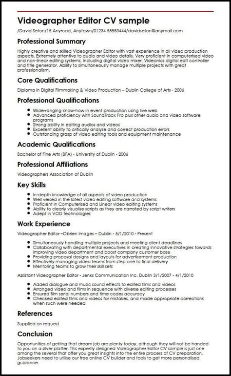 An engaging videographer cover letter can help you grab an employer's attention, which can lead to landing an interview for a job. Awesome Videographer Cv Template Collection di 2020