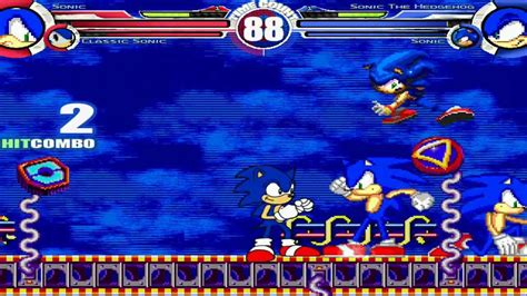 Sonic Party Mugen Battle Sonic V2 And Classic Sonic Vs Sonic The