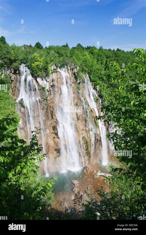 Waterfall Veliki Slap Plitvice Lakes National Park Unesco World