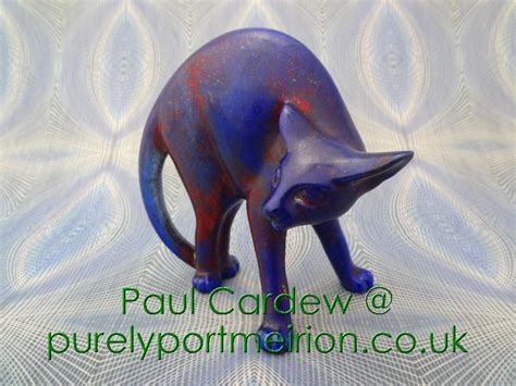 Paul Cardew Design Cool Catz Scared Blue Raku Pcd27 Novelty Teapots