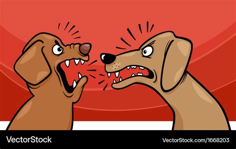 Angry Barking Dogs Cartoon Royalty Free Vector Image