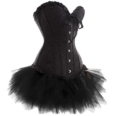 Black Brocade Corset With Tutu Burlesque Fancy Dress Corset Story