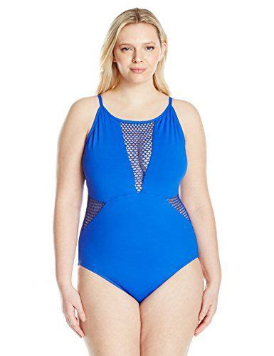 Awesome La Blanca Womens Plus Size All Meshed Up U Back Over The Shoulder Sexy One Piece