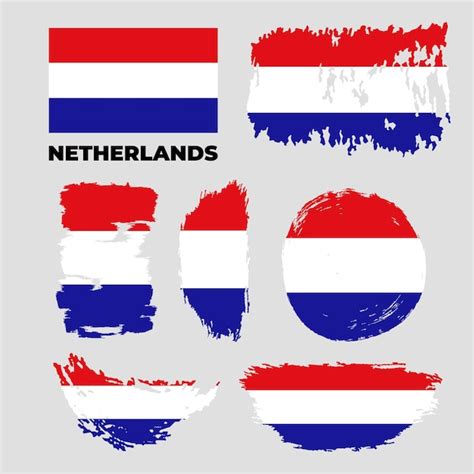 Premium Vector Grunge Netherlands Flags Set Vector Stock Illustration