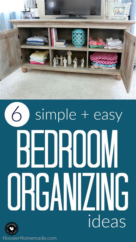 The hanging shelves are best for me, less space covered. Bedroom Organizing Ideas - Hoosier Homemade