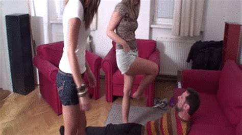 2 Girls Face Slapping With Feet Kicking And Face Slapping With Feet