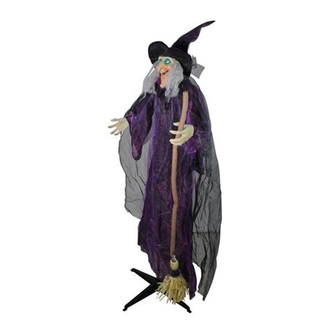 Northlight 66 In Animated Standing Witch And Broomstick Halloween