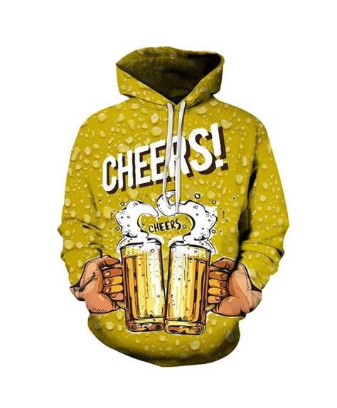 Cheers Beer 3d Print Men Pullover Sweatshirt Pullover Hoodie Casual