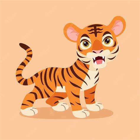 ilustração dos desenhos animados de um tigre vetor premium