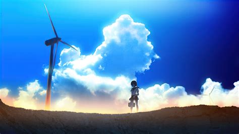 1920x1080 Anime Girl Windmill Landscape 4k Laptop Full Hd 1080p Hd 4k