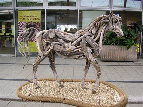 Driftwood Horse Sculpture At The Eden Project In Cornwall England