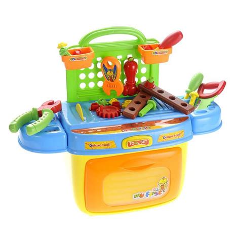 Azimport Ps90 Kids Tool Box Pretend Playset With Sound And Lights Compact