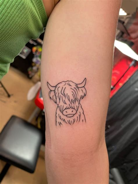 Highland Cow Line Tattoo Cowboy Tattoos Cowgirl Tattoos Western Tattoos