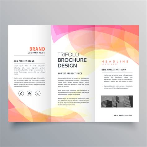 colorful abstract trifold brochure design template   vector art stock graphics