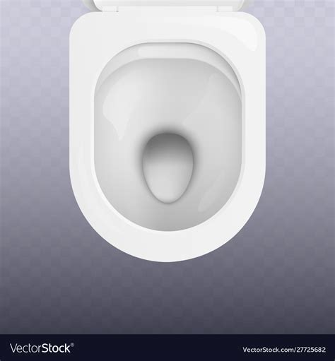 Top View Clean White Toilet Bowl Seat Realistic Vector Image