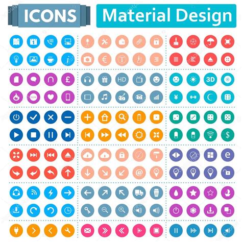 Download Universal Set of Icons in the Style of Material Design — Stock Vector © andrei45454 #58096727
