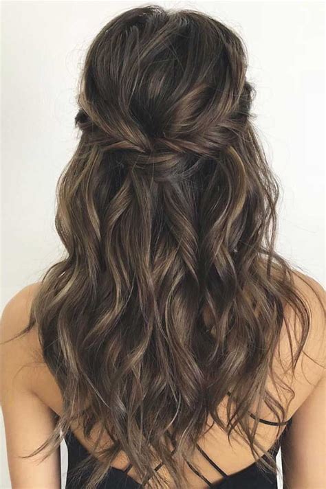 Gorgeous Half Up Half Down Hairstyles That Perfect For A Rustic Wedding Medium Brunette
