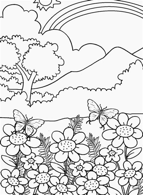 Nature Scenes Coloring Pages - Coloring Home