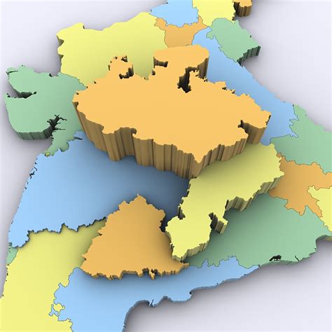 Map Of India 3d Model