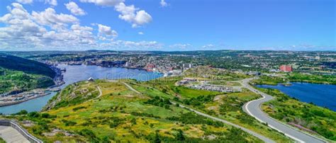 St John S Harbour In Newfoundland Canada Panoramic View Warm Summer