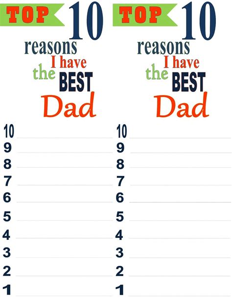 Top 10 Reasons I Have The Best Dad Best Dad I Love My Dad Dads