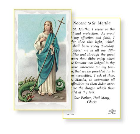 Saint Martha Holy Card 100 Pack Buy Religious Catholic Store