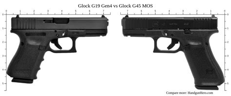 Glock G19 Gen4 Vs Glock G45 Mos Size Comparison Handgun Hero