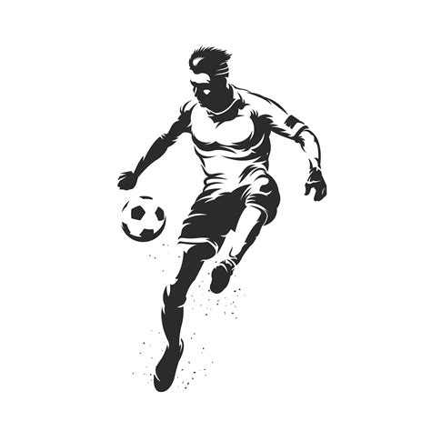 Soccer Player Silhouette Kicking A Football 1864812 Vector Art At Vecteezy