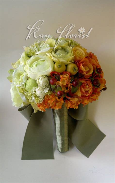 Orange silk flower wedding bouquets. 360° orange peony silk bouquet | Orange wedding flowers ...