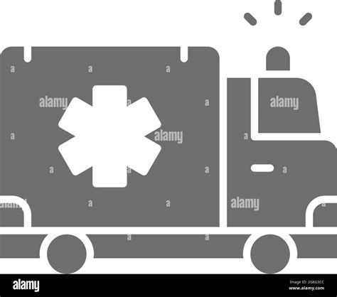 Ambulance Car Emergency Medical Truck Grey Icon Stock Vector Image And Art Alamy