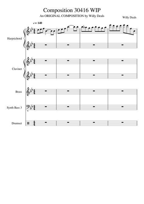 Free music notation and composition software to arrange your own professional quality sheet music using a wide array of music symbols and notes. Composition 30416 sheet music for Harpsichord, Keyboard, Brass Ensemble, Bass download free in ...