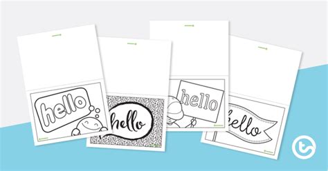 Hello Greeting Cards Template Teach Starter