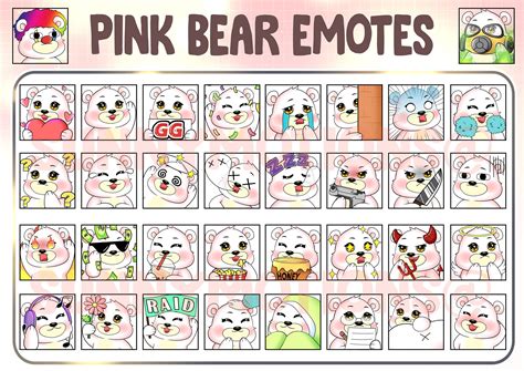 34 Twitch Discord Emotes Cute Teddy Bear Kawai Chibi Emoji Etsy