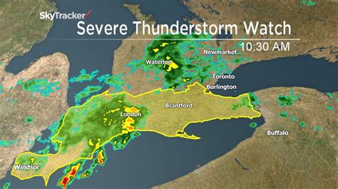Updated Severe Thunderstorm Watches Dropped For Southern Ontario