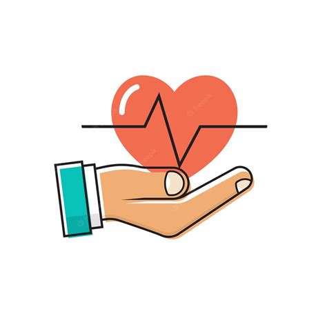 Premium Vector Doctor Holding A Heart In Hand Red Heartbeat With Life