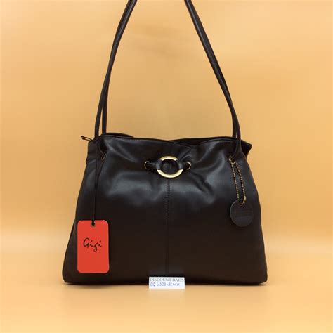 Gigi Soft Leather Shoulder Bag 4323g Black Discount Bags And