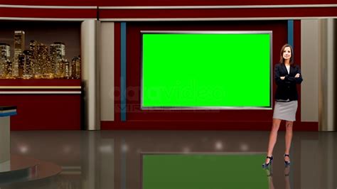 News 041 Tv Studio Set Virtual Green Screen Background Psd Datavideo